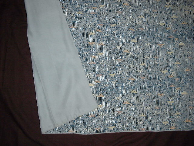 縮緬納戸色笹模様紅型小紋