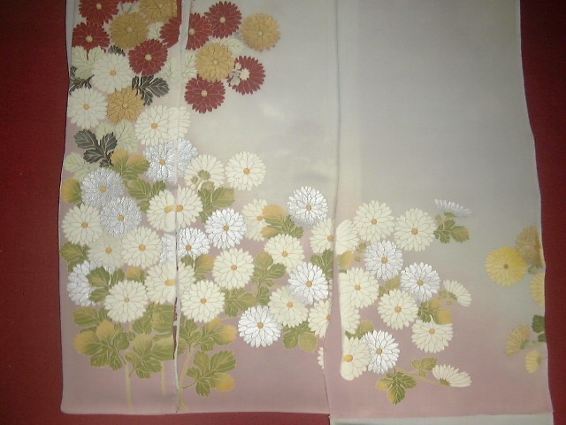 菊模様ぼかし訪問着