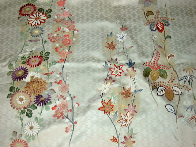 水色花立涌振袖本金加工