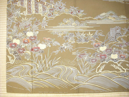 縮緬訪問着加工後