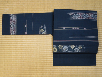 洗って再構成、仕立てした名古屋帯