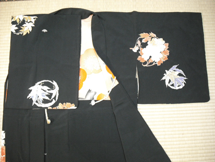 黒地羽織花の丸