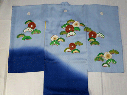 宮参り男児着物染分け松模様