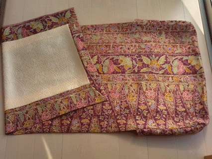 縮緬小紋製の鏡掛け