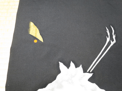 黒留袖光琳の鶴模様部分の箔落ち