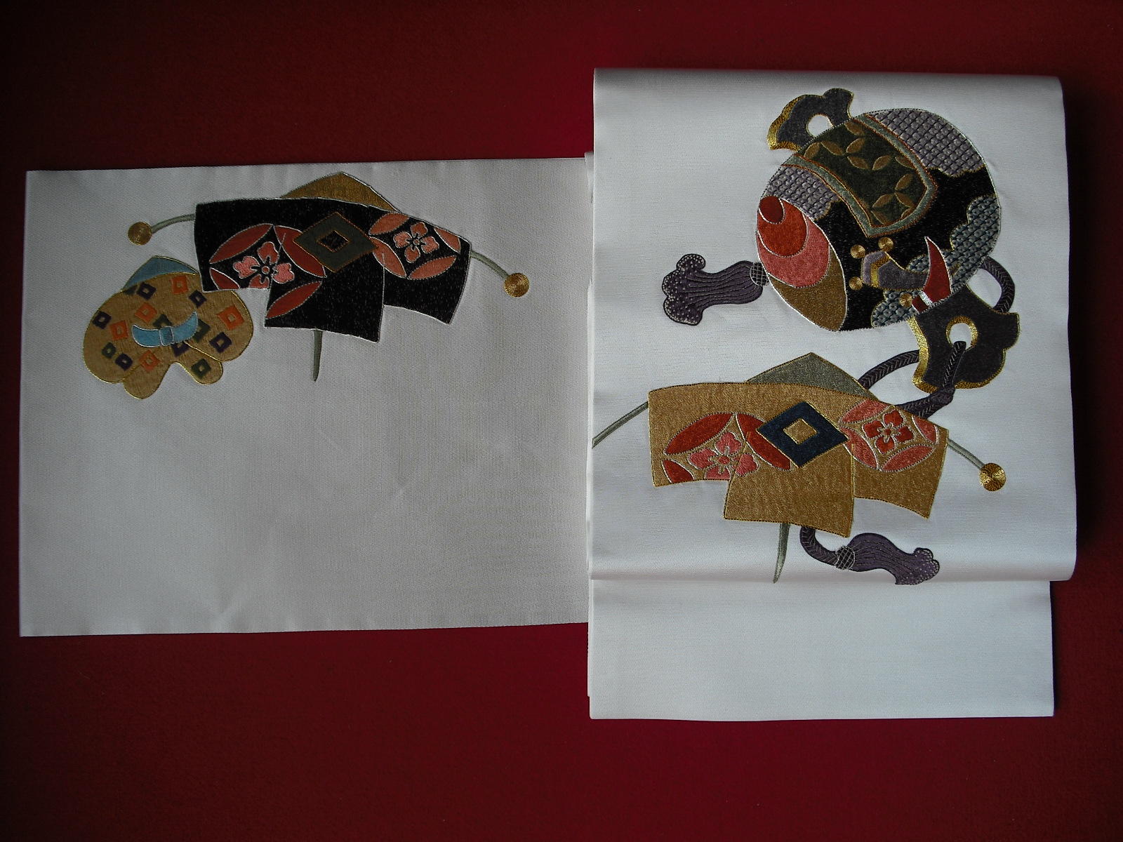 小槌模様刺繍名古屋帯