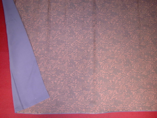 錆ローズ色　総柄小紋