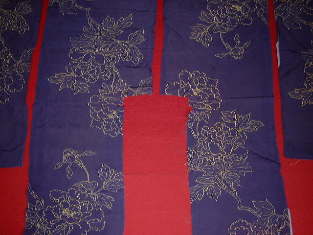 牡丹模様羽織加工前