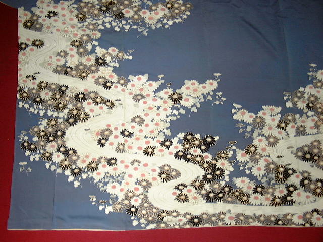 縮緬ねずみ色訪問着