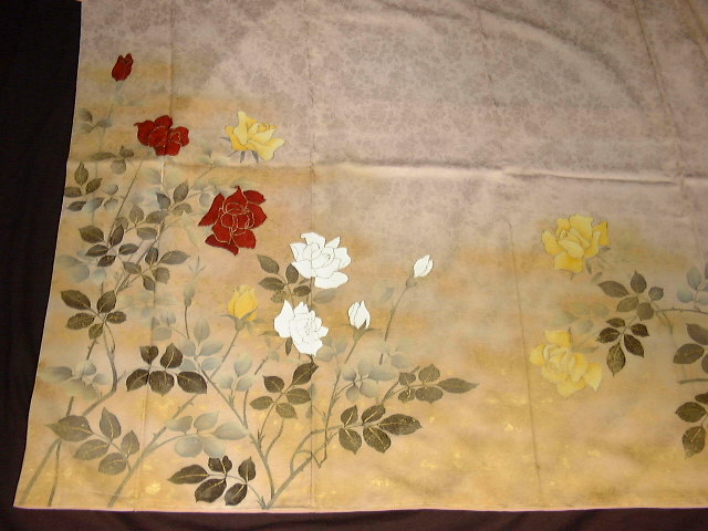 バラ模様訪問着