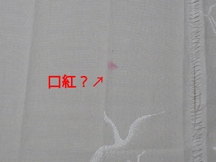 口紅のようなシミ