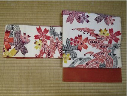 桜模様の染名古屋帯