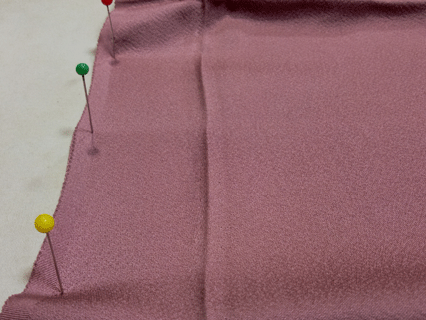 裄を出す為に解いた袖の、袖付け部分