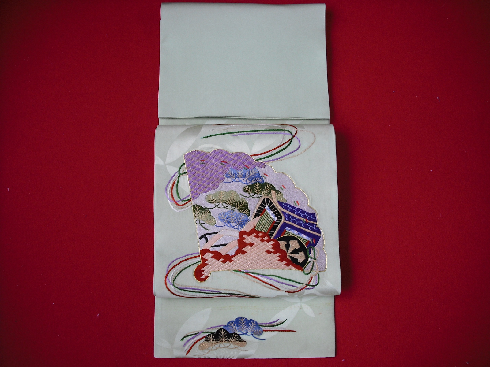 染め名古屋帯檜扇模様