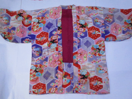 補修後の綿入れ半天